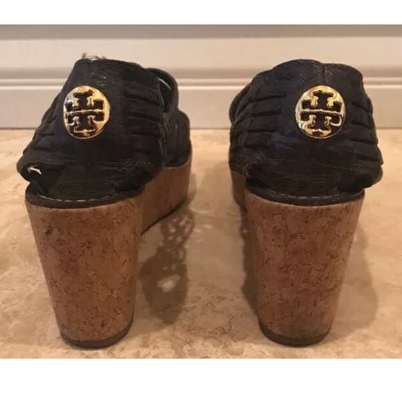 TORY BURCH Woven Leather Cork Huarache Sandals 9M - Picture 3 of 8